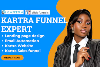 build kartra kajabi  clickfunnels and professional landing pages