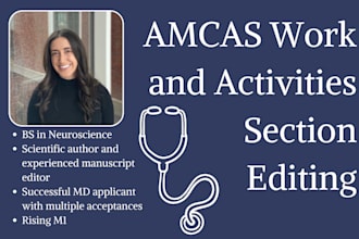 revise your amcas work and activities section