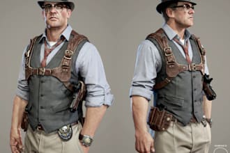 do 3d game character 3d metahuman model 3d game asset