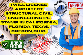 license architect structural civil engineering pe stamp in california, florida