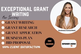 do grant proposal writing, grant research, bid proposal for small business