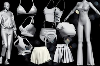 do 3d cloth for second life mesh vrchat peds sansar fivem sims fashion design