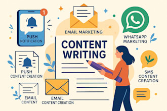 write engaging content for push, SMS, email, and whatsapp marketing