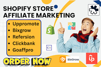 setup shopify store affiliate marketing uppromote bixgrow refersion clickbank