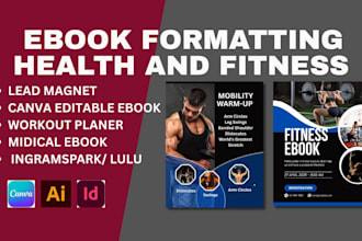 design health fitness ebook pdf lead magnet canva gym workout plan trainer guide