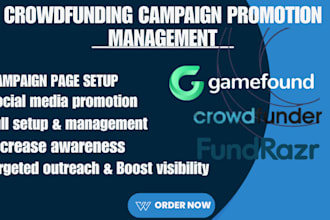 create, manage, and promote your crowdfunding campaign on gamefound, crowdfunder
