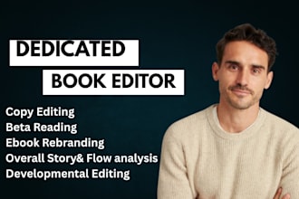 provide ebook rebranding, beta reading, copy and developmental editing