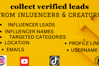 generate instagram influencer leads podcast tiktok youtube leads