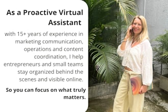 support your admin tasks and manage your social media and content