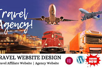 design wordpress travel agency website, travel affiliate website tourism website
