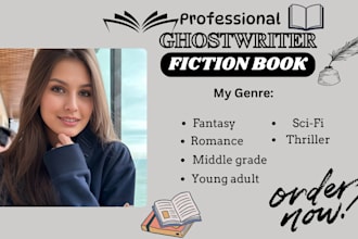 write fiction, young adult novel, children book, romance ghost book writer
