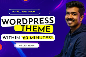 install your wordpress theme and import demo content within 1 hour