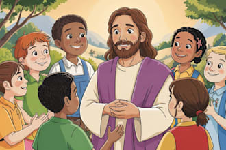 bible illustration and christian kids book artist, custom storybook drawings