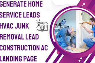 generate home service leads hvac junk removal lead construction ac landing page