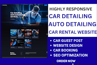 design car detailing website car wash auto detailing car rental mechanic website