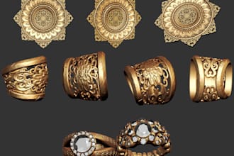 custom 3d ring design realistic cad model pendants stl file 3d printable jewelry