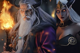 draw a fantasy character for dnd, pathfinder, etc