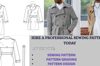be your sewing pattern maker and grading for any types of garment suit and cloth