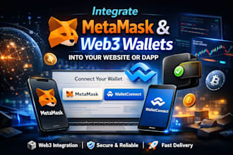 integrate metamask, walletconnect or any web3 wallet into your website or dapp