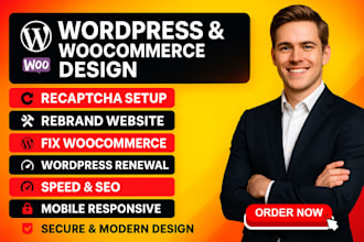 recaptcha, rebrand wordpress woocommerce website renew wordpress fix setup