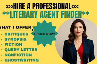 find top literary agent write synopsis, query letter,  author bio, book proposal
