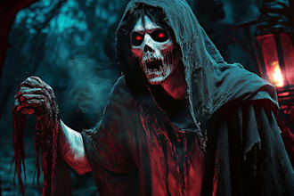 draw realistic fantasy horror character and concept art