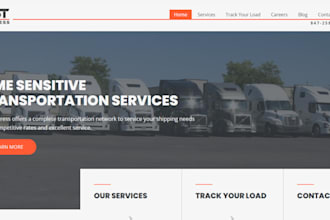 design logistic website, trucking website, cargo website, transport website