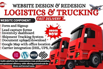 design logistic website truck dispatch, transportation travel website, freight
