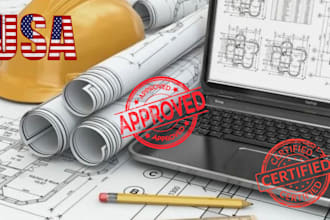 draw and stamp architectural floor plan, florida stamp, city permit, house plan