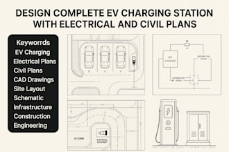 design complete ev charging station with electrical and civil plans pe stamp