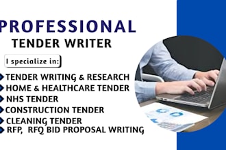 write UK tender for home care, supported living, construction bids, cqc, nhs