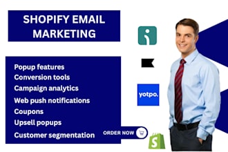setup shopify email marketing flows klaviyo yotpo omnisend aftership pop convert