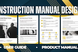 design user guide, instructional manual, step by step for your project