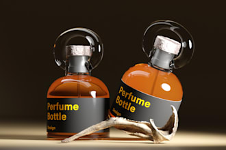 model and render custom 3d perfume bottles with photoreal look