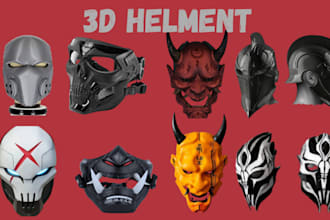 do 3d sculpt custom 3d mask 3d helmet oni mask 3d cosplay futuristic mask stl3d