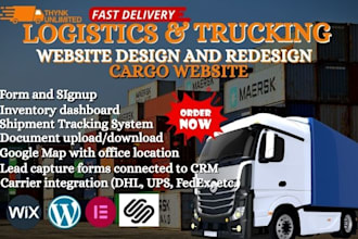 do logistic website design, travel website transportation website truck cargo