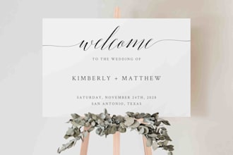 design wedding, bridal, baby shower, birthday,  welcome sign and seating chart