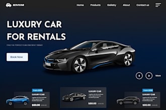 create dealership website, car rental website, car spare part website