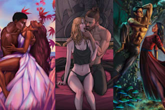 draw nsfw mafia dark romance novel cover spicy fiction erotic romance comic page