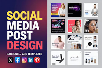 design instagram facebook linkedin carousel post