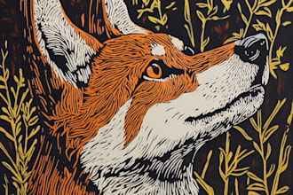 do silhouette and linocut illustration for cutting