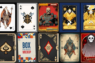 custom card game design card illustration card game rule book card game template