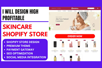 design profitable skincare shopify store cosmetics beauty makeup spa website