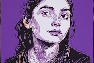 draw high quality illustration in linocut style