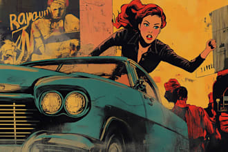 draw a retro vintage comic illustration
