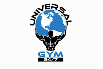 create hardcore popular gym logo