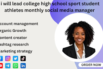 lead college high school sport student athletes monthly social media manager