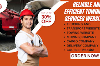 design towing website courier, logistics, moving, freight and trucking website