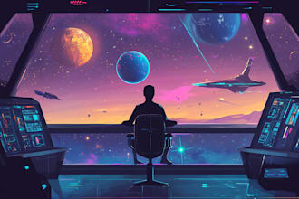 make a sci fi illustration for you