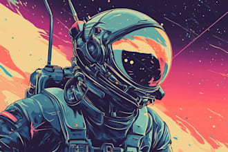 do  unique a spaceship sci fi illustration for you